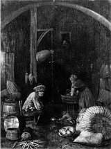 {Interieur de cuisine}, panneau, 54,5 × 41,5 cm