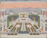 3. {Vue du jardin d'un palais}, Deccan, École d'Hyderabad, vers 1750